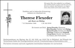 Traueranzeige Therese Flexeder