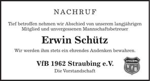 Traueranzeige Erwin Schütz