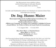Traueranzeige Hanns Maier