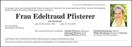 Traueranzeige Edeltraud Pisterer
