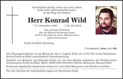 Traueranzeige Konrad Wild