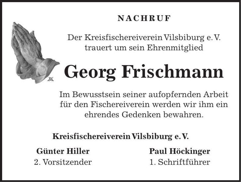 Traueranzeige Georg Frischmann