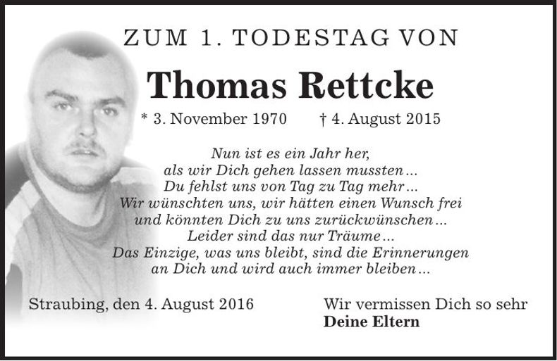 Traueranzeige Thomas Rettcke