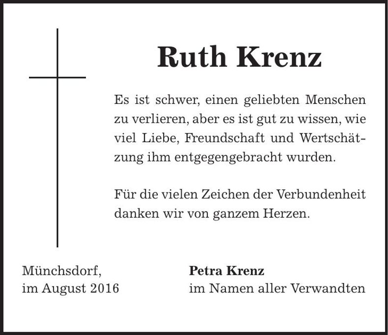 Traueranzeige Ruth Krenz