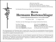 Traueranzeige Hermann Bortenschlager