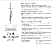 Traueranzeige Josef Roithmeier