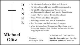 Traueranzeige Michael Götz