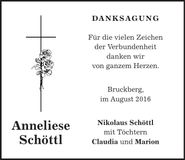Traueranzeige Anneliese Schöttl