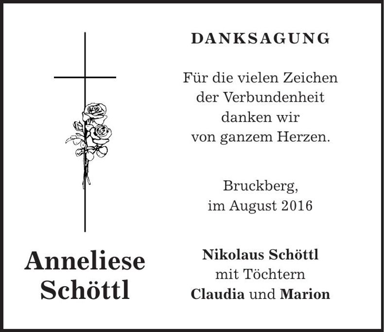 Traueranzeige Anneliese Schöttl