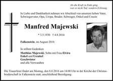 Traueranzeige Manfred Majewski