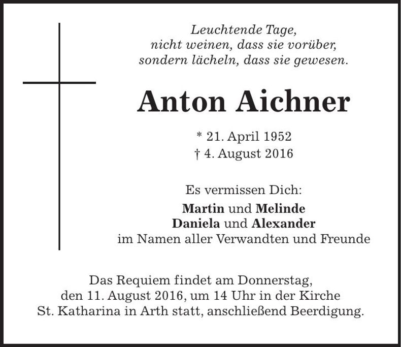 Traueranzeige Anton Aichner