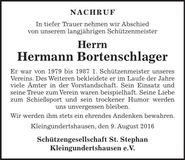 Traueranzeige Hermann Bortenschlager