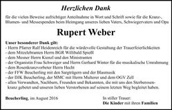 Traueranzeige Rupert Weber