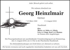Traueranzeige Georg Heinzlmair