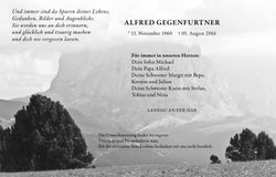 Traueranzeige Alfred Gegenfurtner