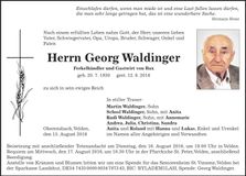 Traueranzeige Georg Waldinger