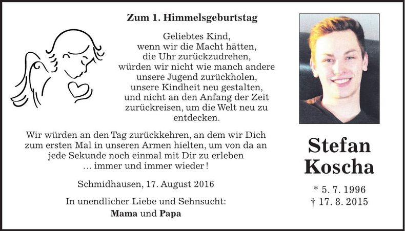 Traueranzeige Stefan Koscha