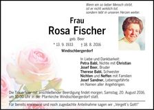 Traueranzeige Rosa Fischer