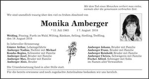Traueranzeige Monika Amberger