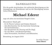 Traueranzeige Michael Ederer