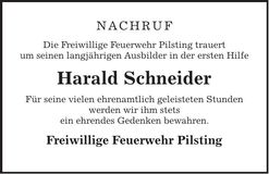 Traueranzeige Harald Schneider