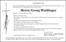 Traueranzeige Georg Waldinger