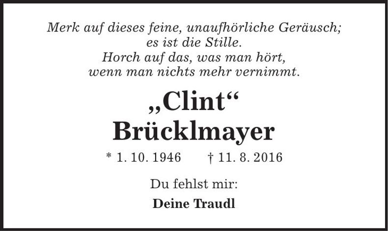 Traueranzeige Richard Brücklmayer