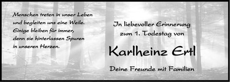 Traueranzeige Karlheinz Ertl