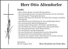 Traueranzeige Otto Altendorfer