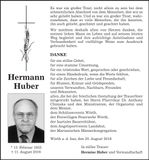 Traueranzeige Hermann Huber