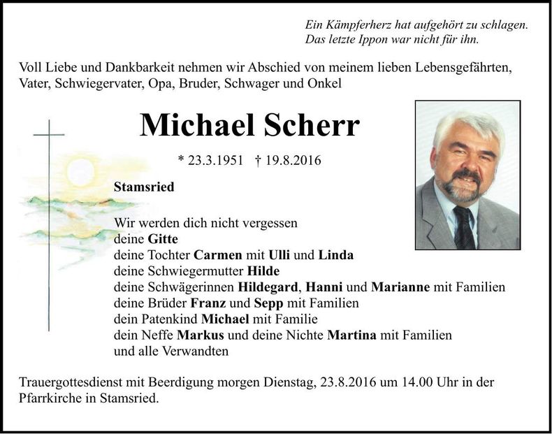 Traueranzeige Michael Scherr