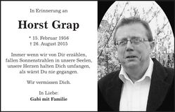 Traueranzeige Horst Grap