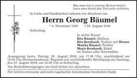 Traueranzeige Georg Bäumel