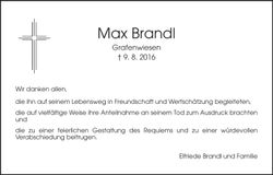 Traueranzeige Max Brandl
