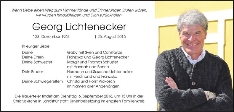 Traueranzeige Georg Lichtenecker