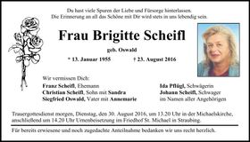 Traueranzeige Brigitte Scheifl