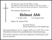 Traueranzeige Helmut Abb