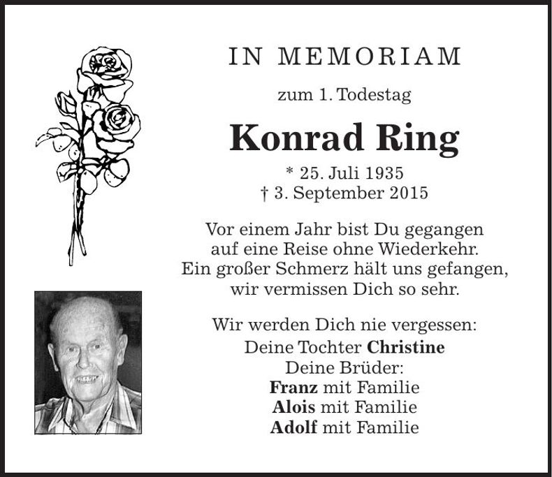 Traueranzeige Konrad Ring