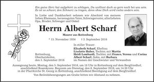 Traueranzeige Albert Scharf
