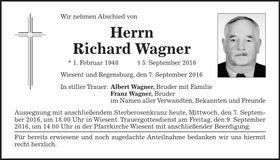 Traueranzeige Richard Wagner