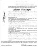Traueranzeige Albert Wiesinger