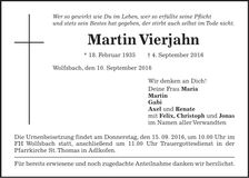 Traueranzeige Martin Vierjahn