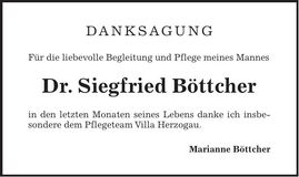 Traueranzeige Dr. Siegfried Böttcher