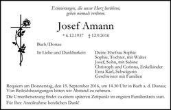 Traueranzeige Josef Amann