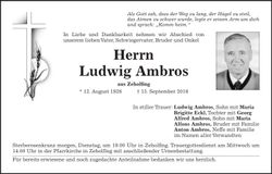 Traueranzeige Ludwig Ambros