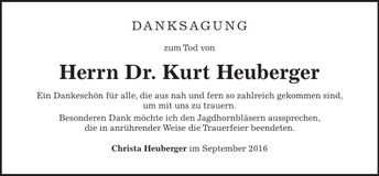Traueranzeige Kurt Heuberger