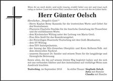 Traueranzeige Günter Oelsch