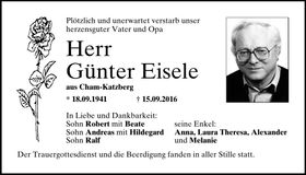 Traueranzeige Eisele Günter