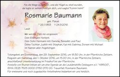 Traueranzeige Rosmarie Baumann
