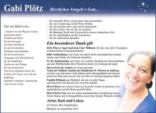 Traueranzeige Gabi Plötz